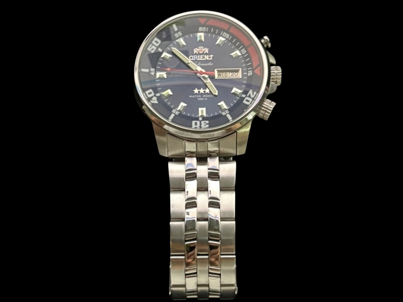 Relógio Orient Automático 3 Stars 100M, com mostrador azul - leilão extrajudicial - Não informado BR - lance mínimo R$ 1.300